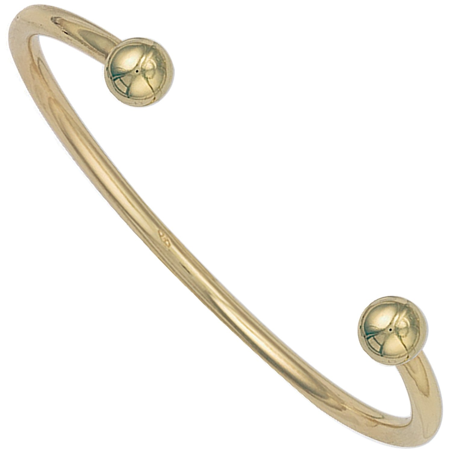 Yellow Gold Ladies - Gents 3.5mm Solid Torque Bangle