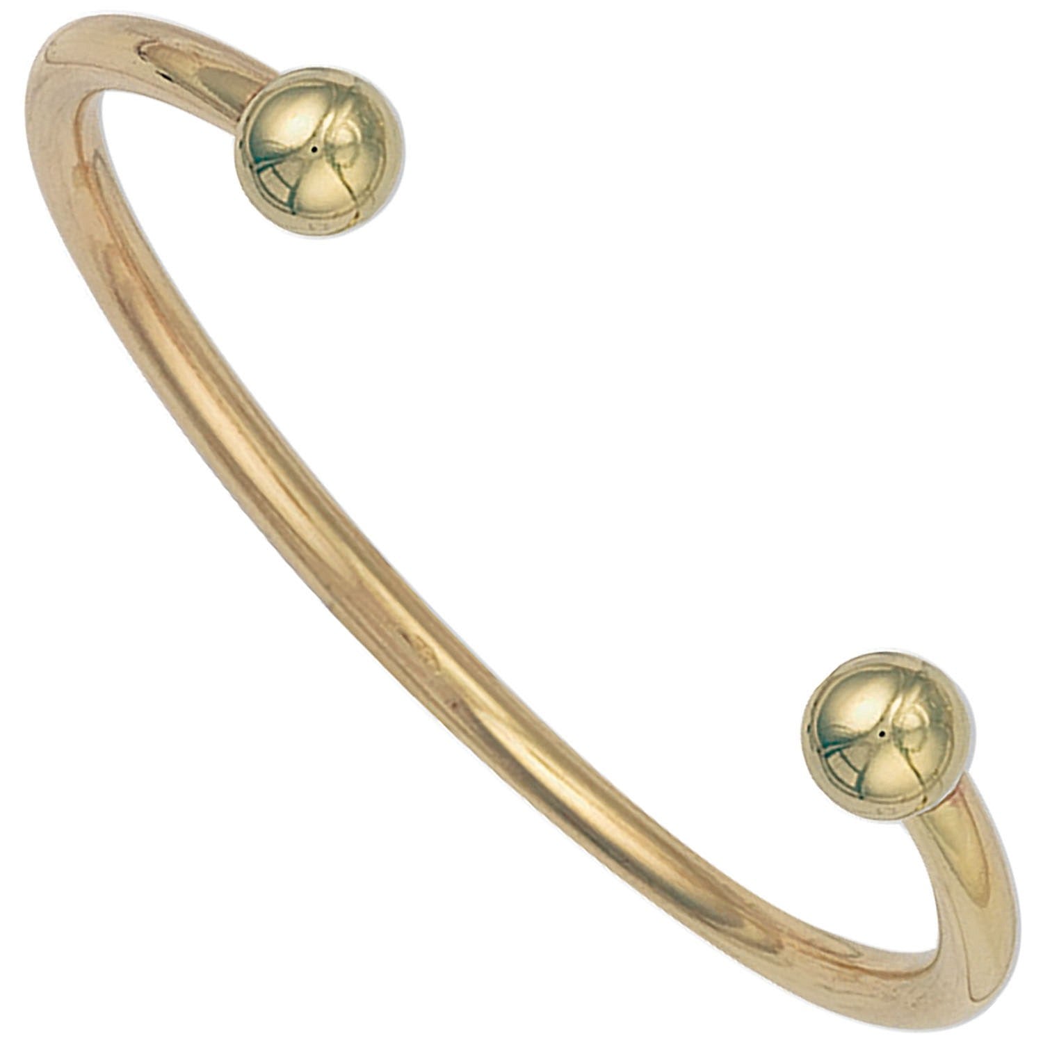 Yellow Gold Ladies - Gents 4mm Solid Torque Bangle