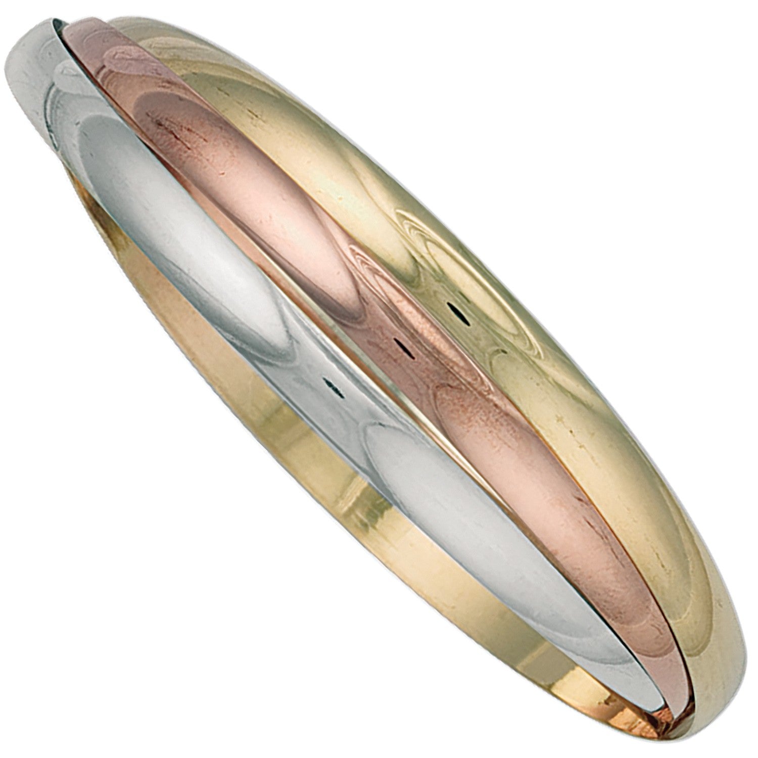 White Yellow & Rose Gold Russian Wedding Bangle