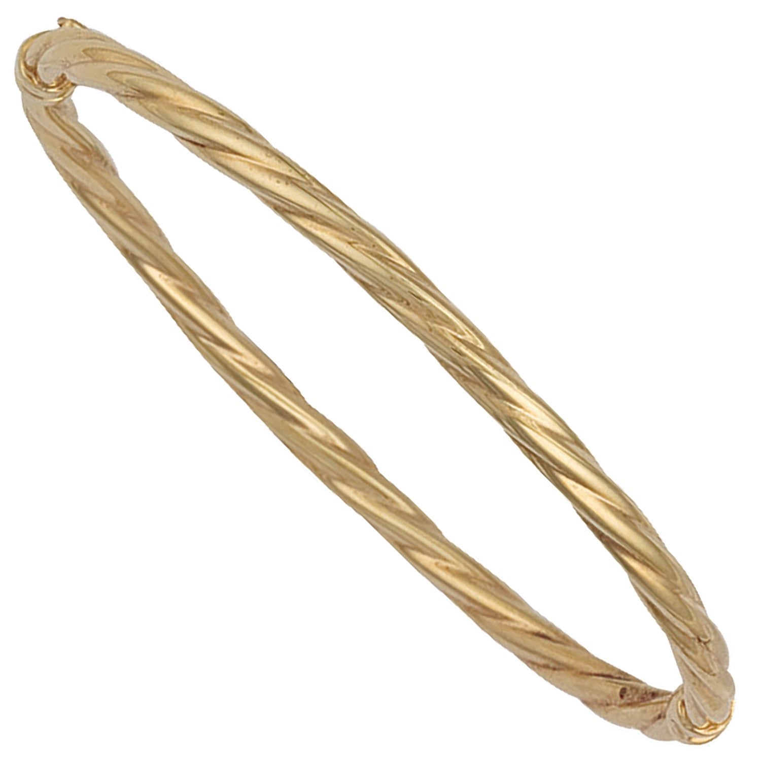 Yellow Gold Twisted Hollow Bangle