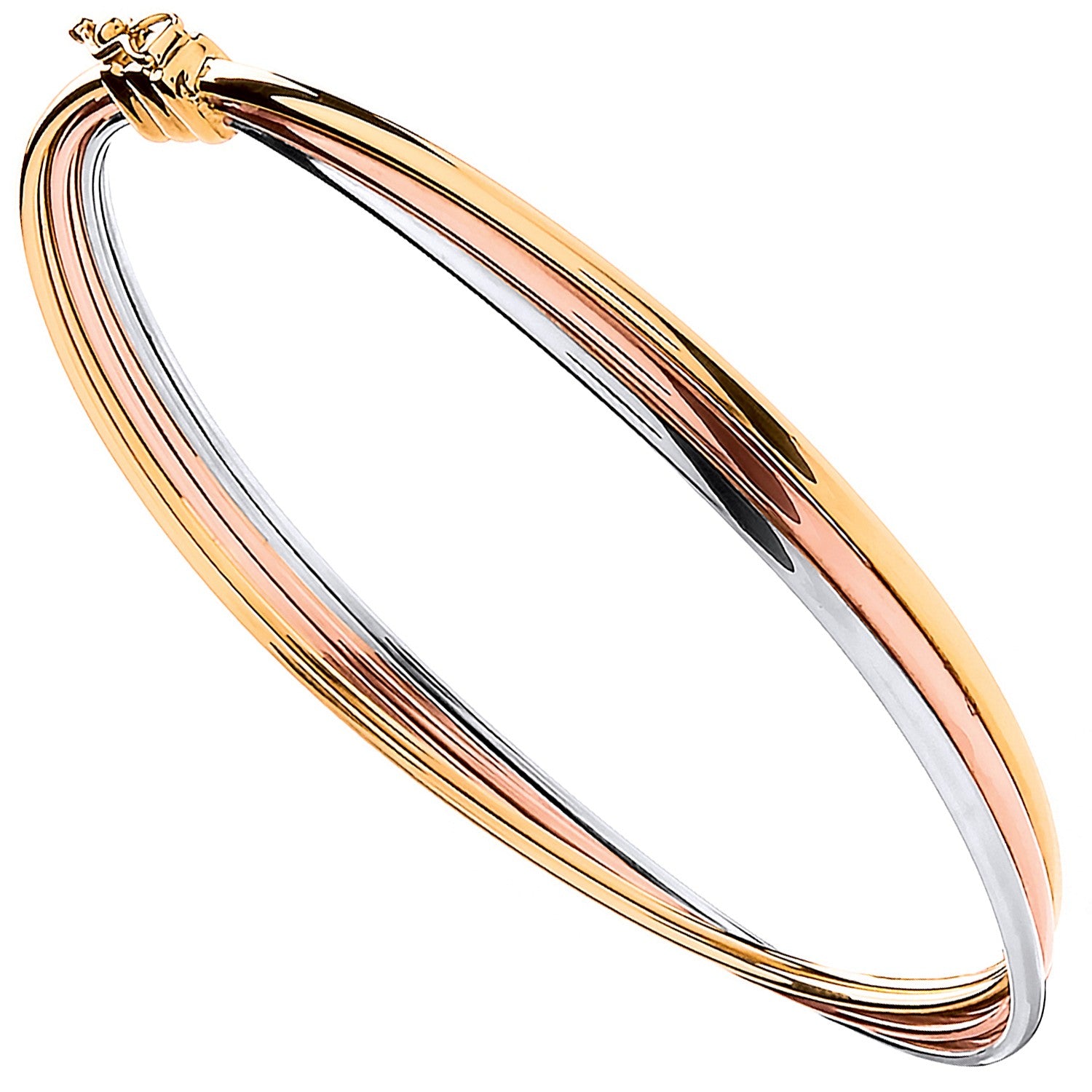 White Yellow & Rose Gold Russian Wedding Bangle