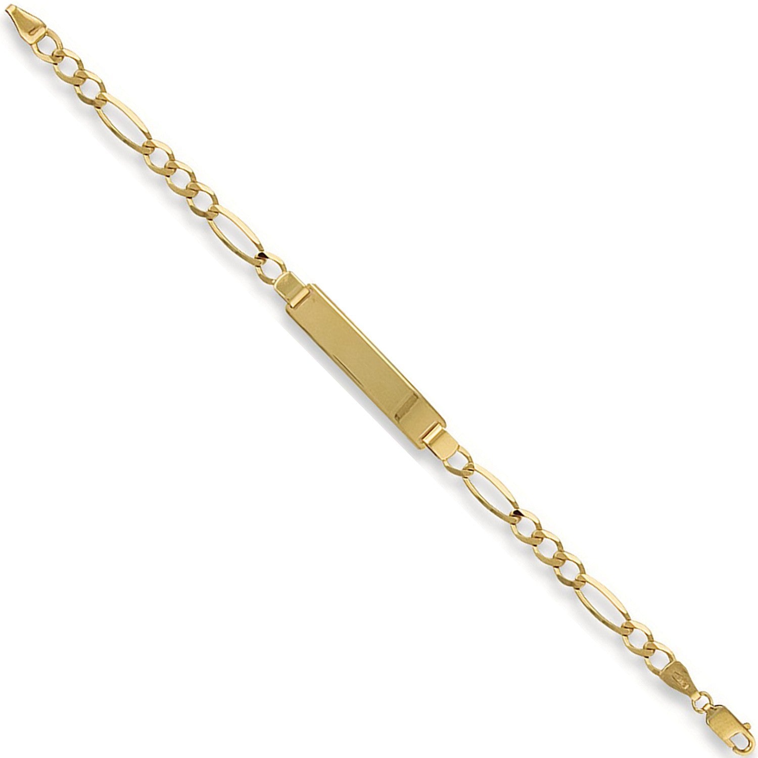 Yellow Gold Baby-Ladies Figaro ID Bracelet