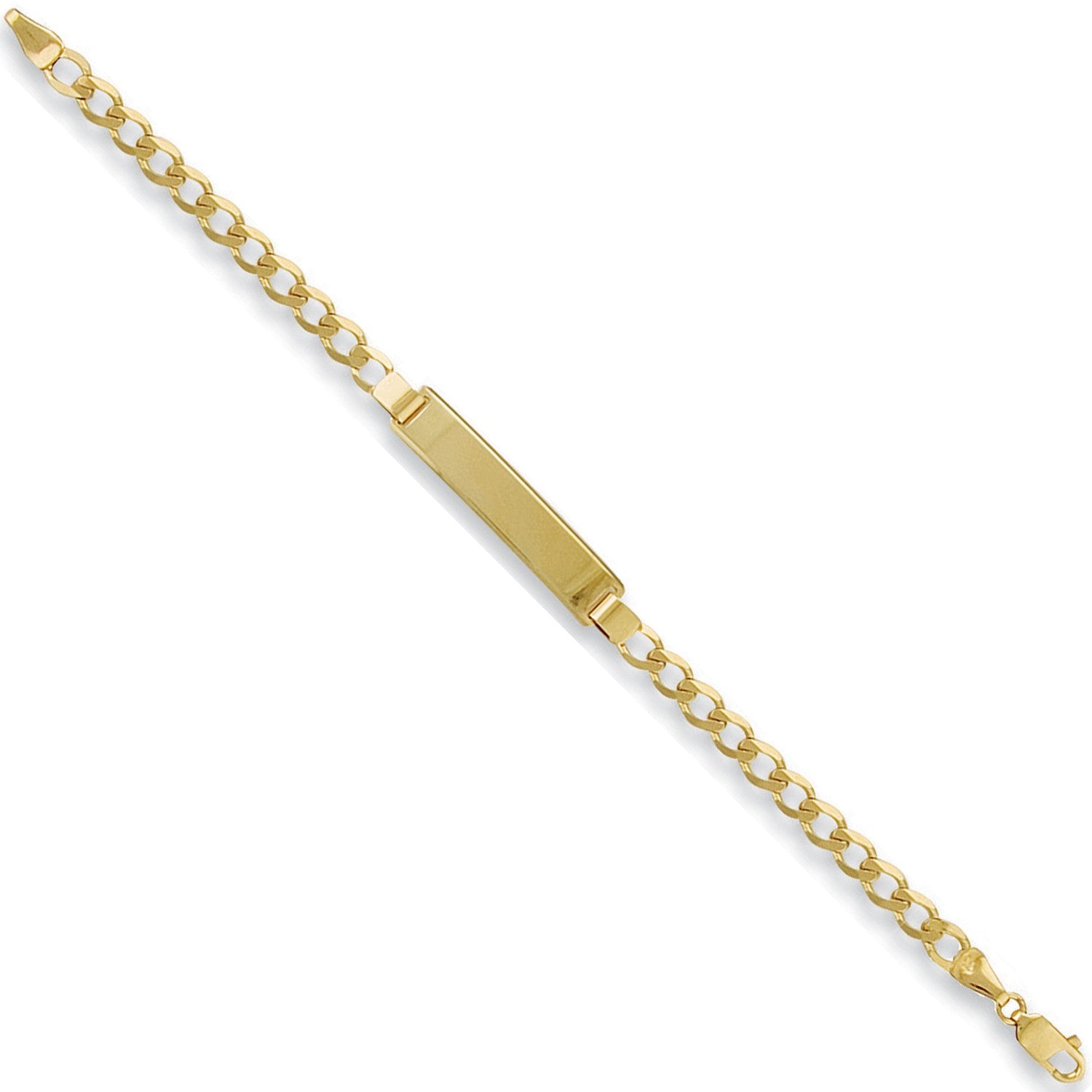 Yellow Gold Baby-Ladies Curb ID Bracelet