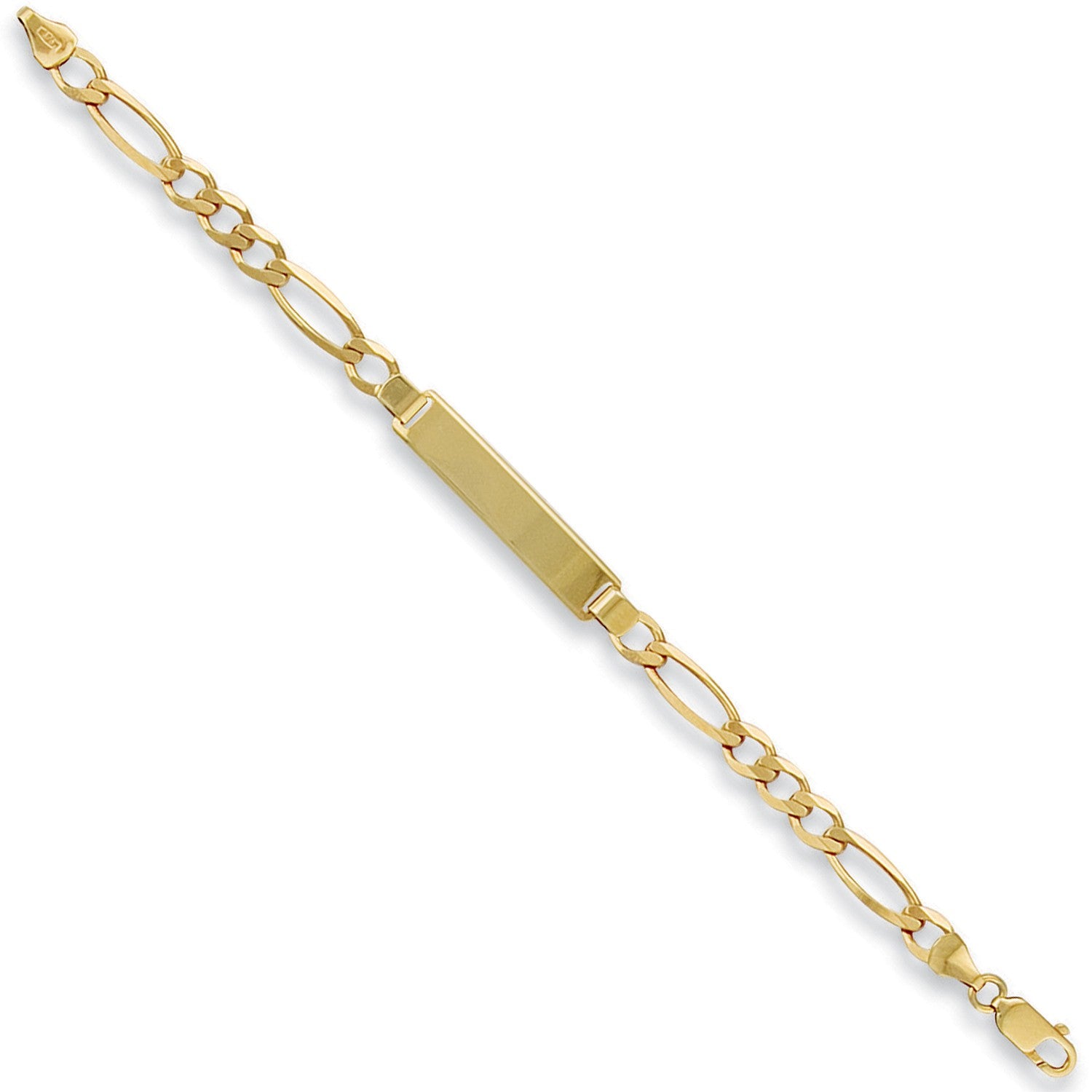 Yellow Gold Baby-Ladies Figaro ID Bracelet