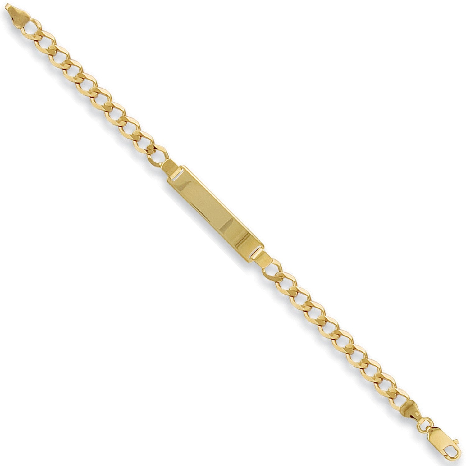 Yellow Gold Baby-Ladies Curb ID Bracelet