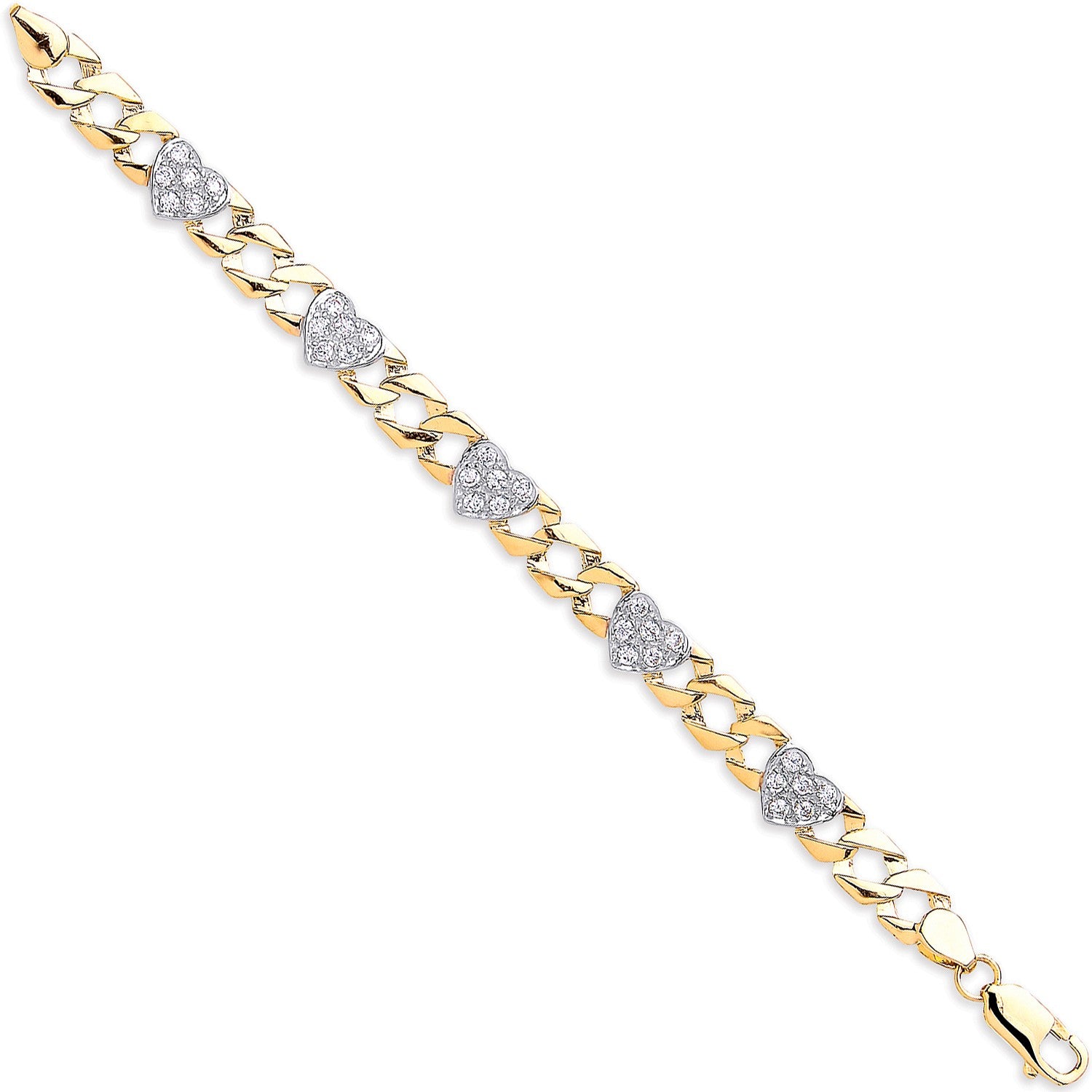 Yellow Gold Baby Cubic Zirconia Heart Bracelet