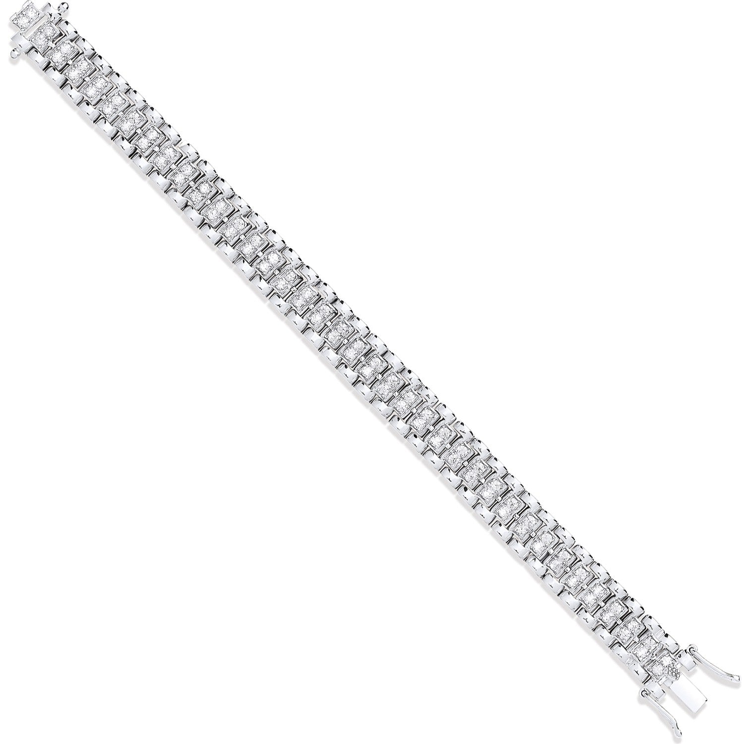 White Gold Fancy Link Cubic Zirconia Child-Ladies Bracelet