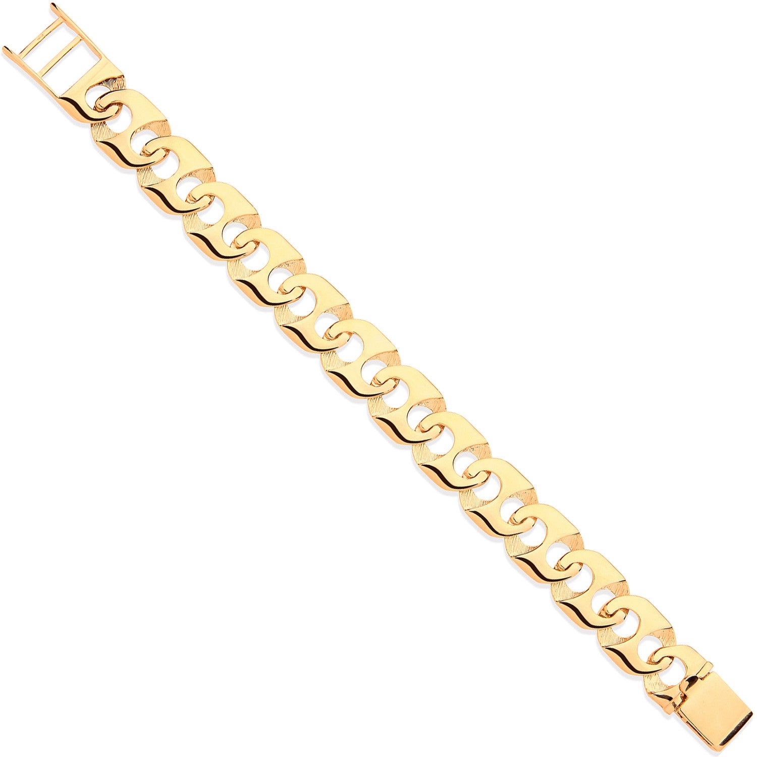 Yellow Gold Anchor Link Gents Bracelet