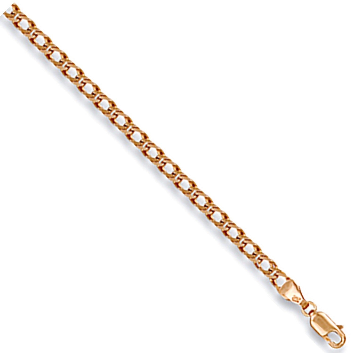 Yellow Gold 3.4mm Open Double Curb Chain