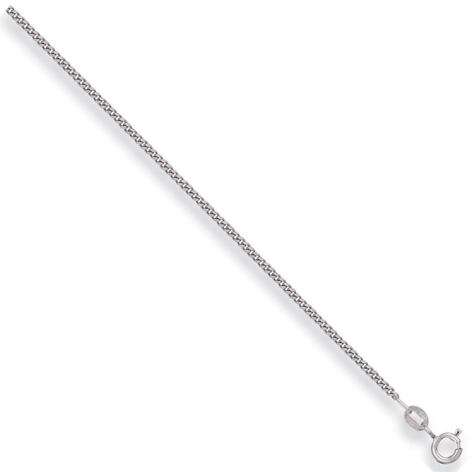 White Gold 1.5mm Traditional Classic Curb Chain