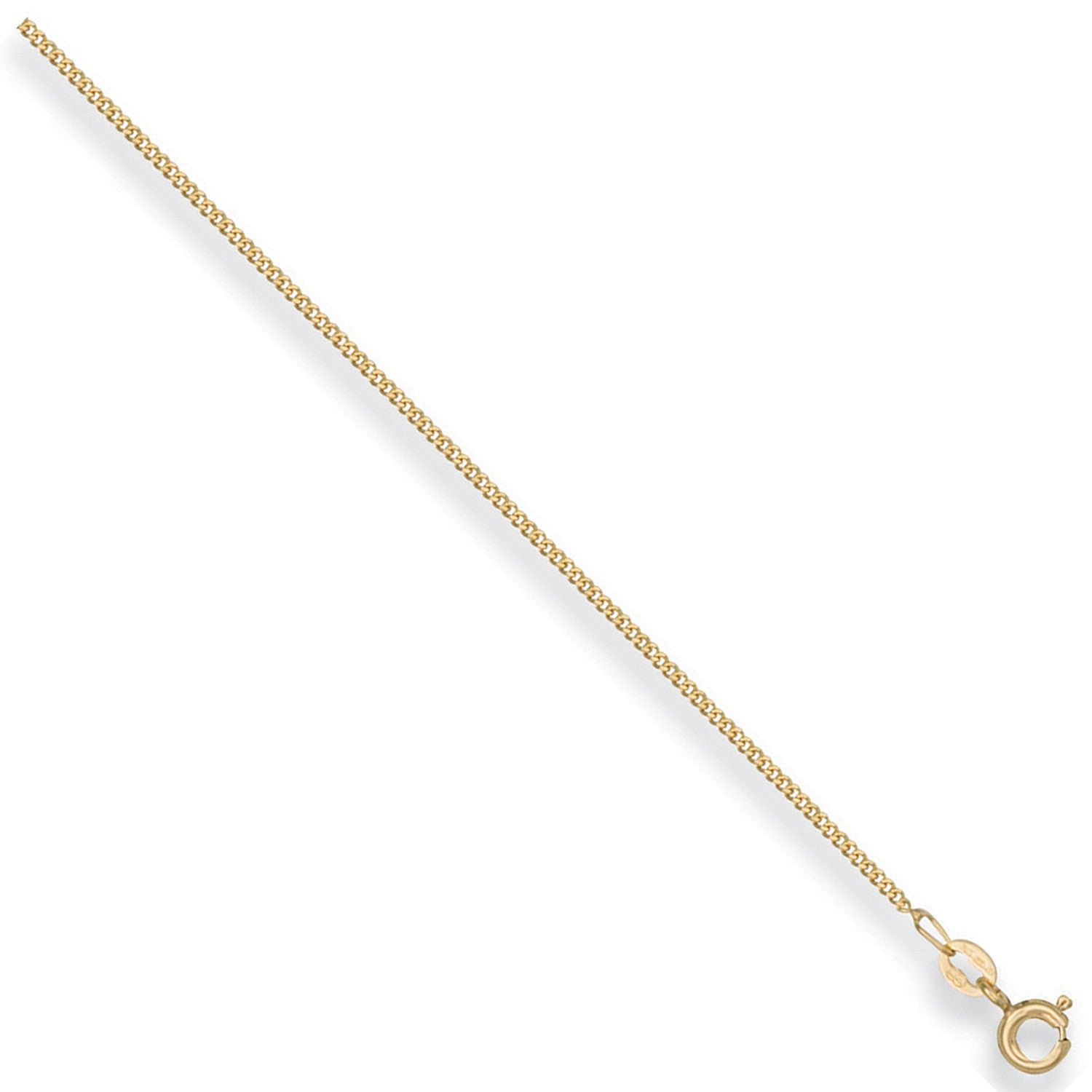 Yellow Gold 1.2mm Traditional Classic Curb Chain