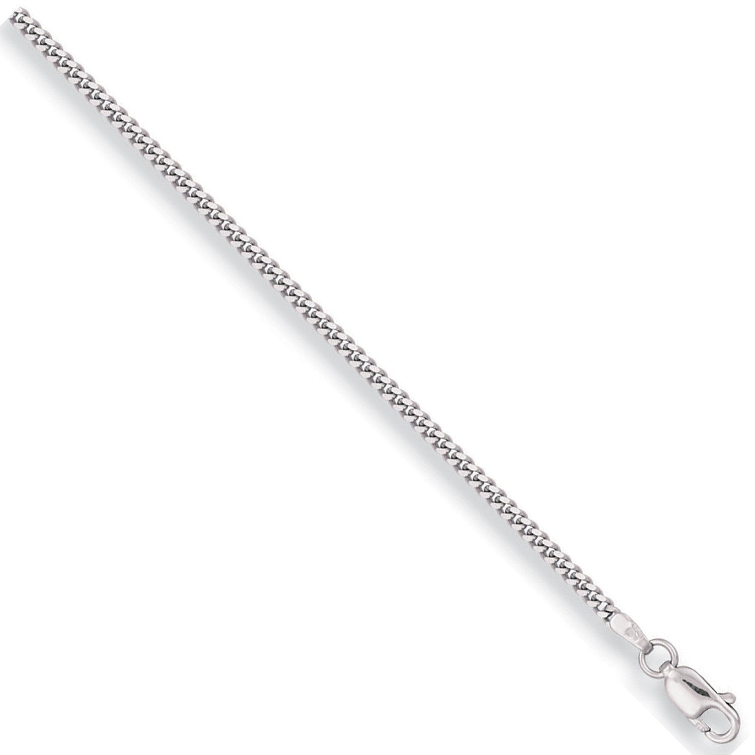 White Gold 2.0mm Traditional Classic Curb Chain