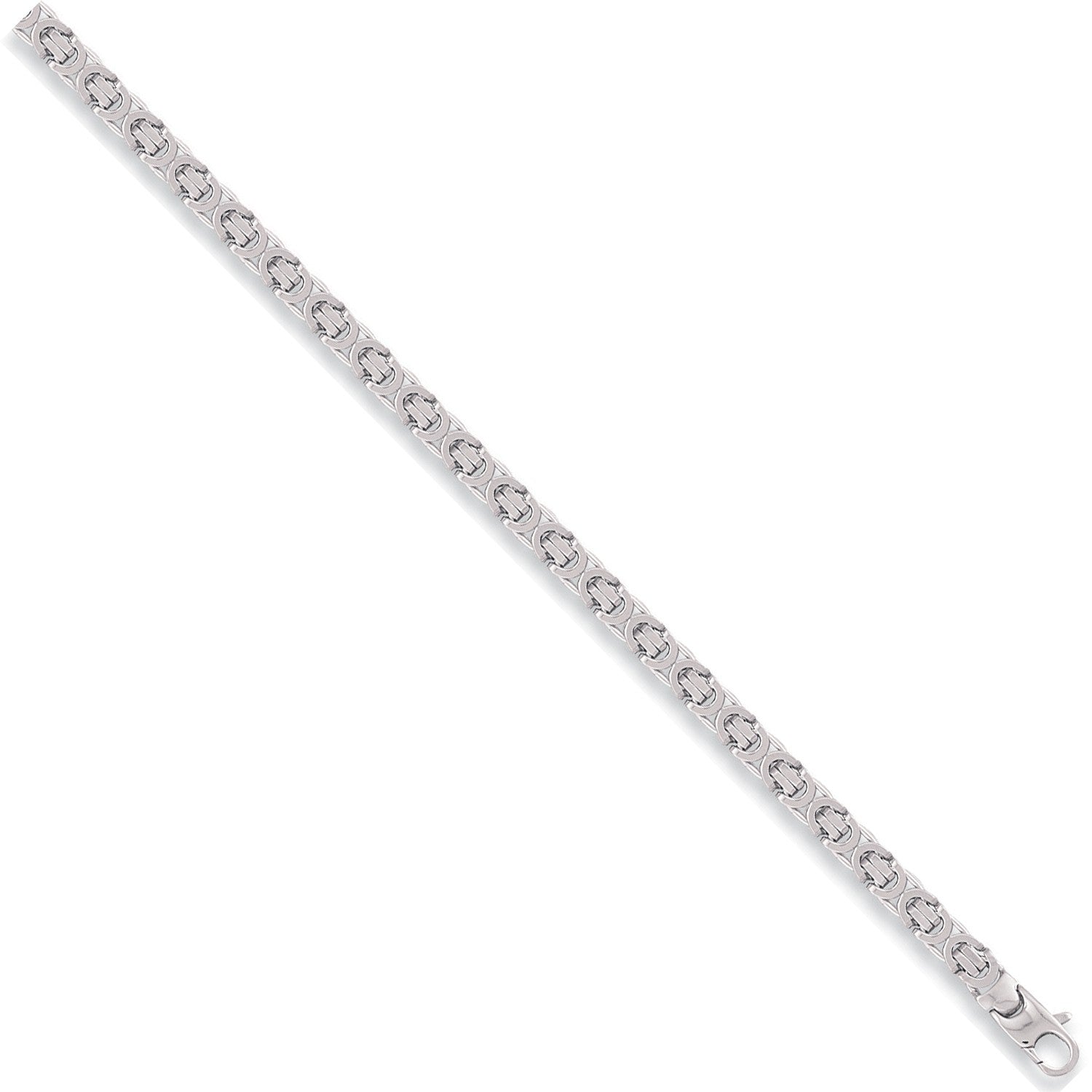 White Gold 5.7mm Flat Byzantine Chain