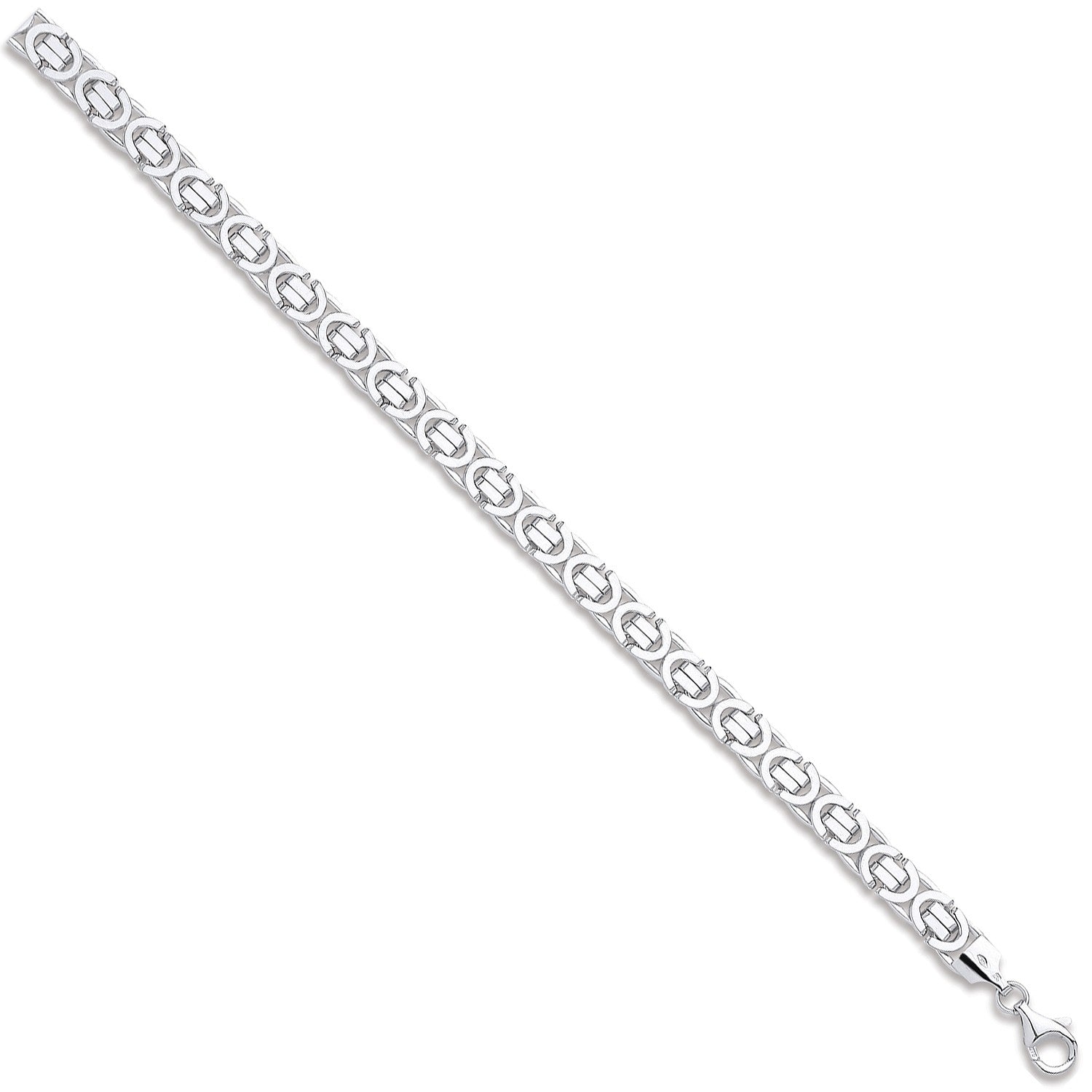 White Gold 7.2mm Flat Byzantine Chain