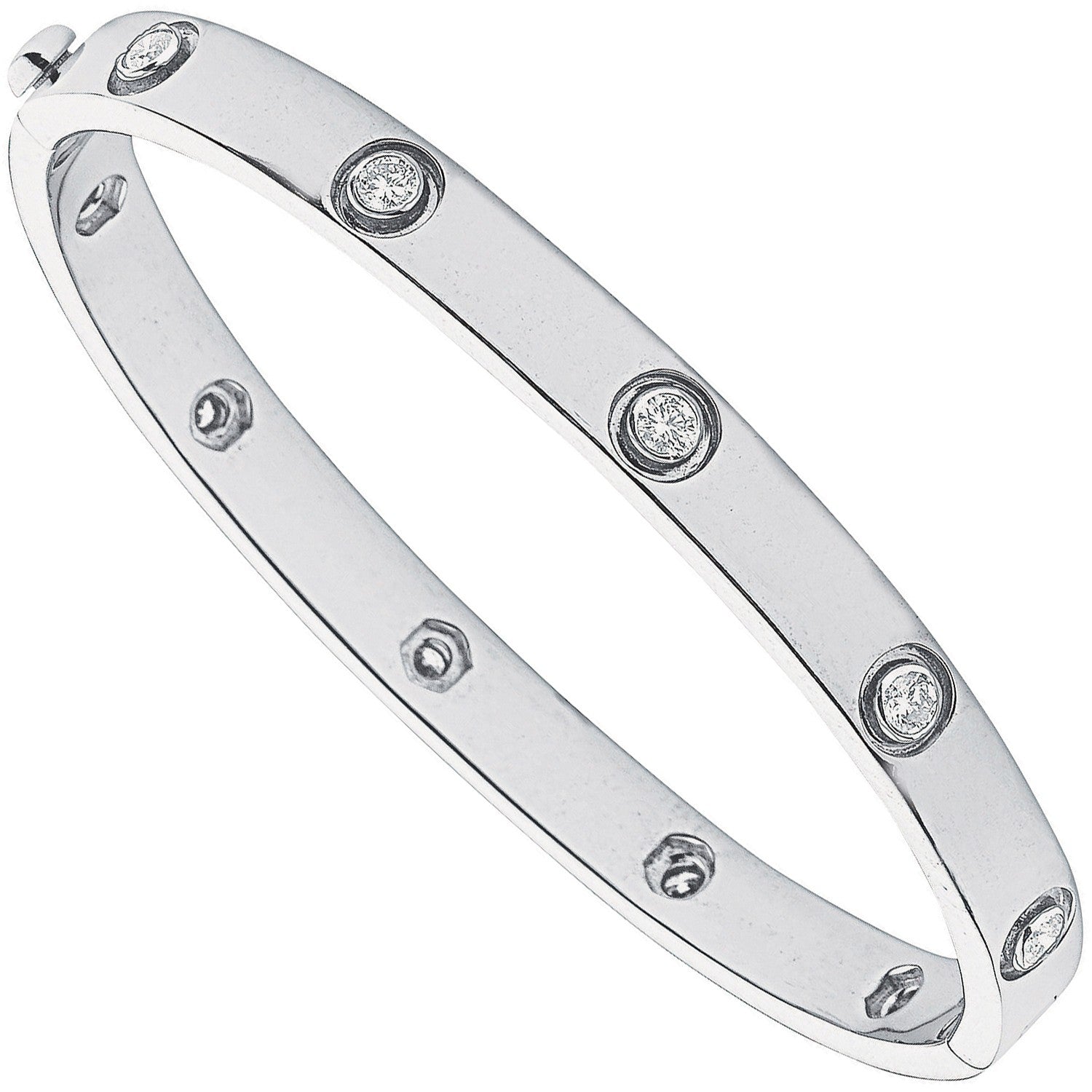 18ct White Gold 1.00ct Diamond Bangle