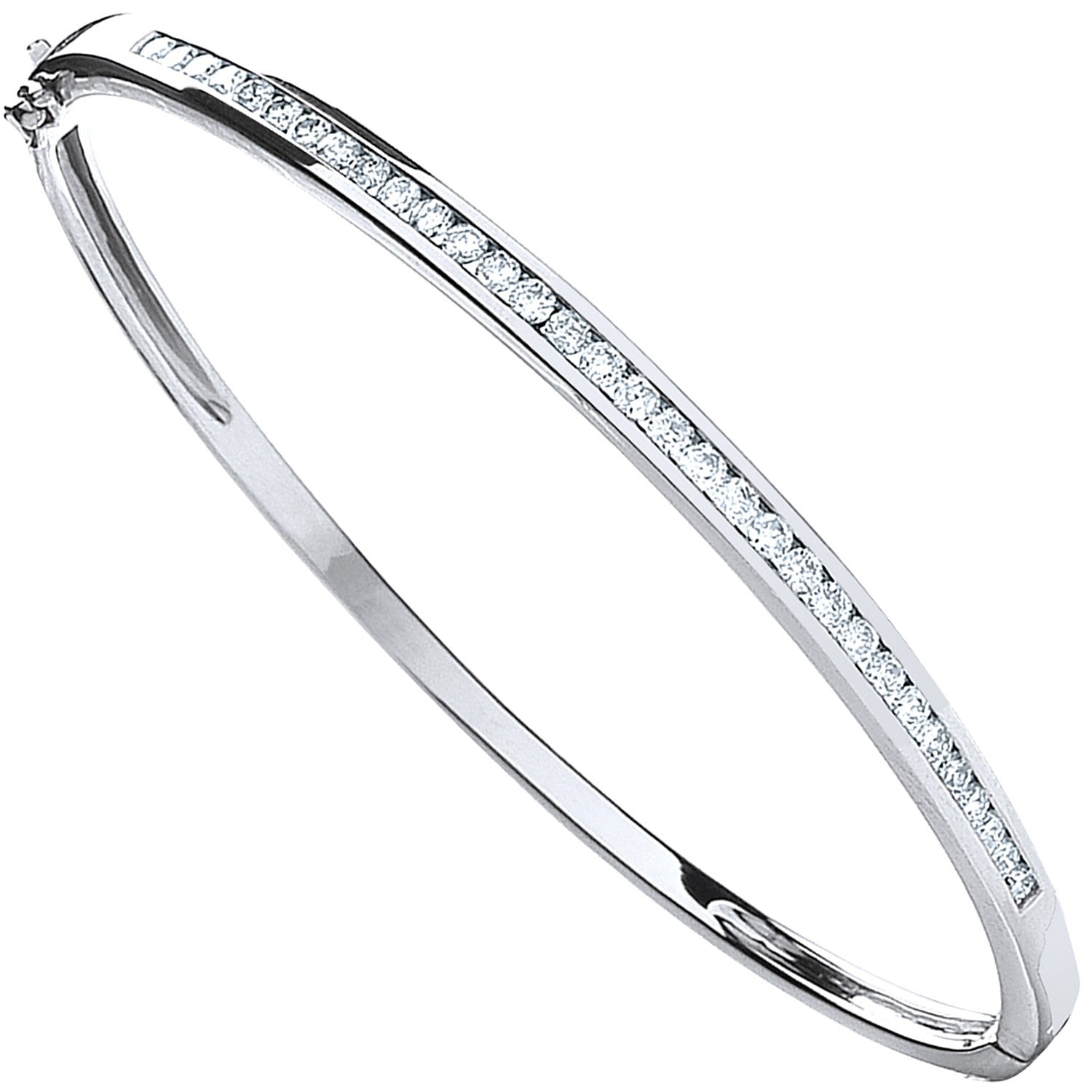 9ct White Gold 1.00ctw Diamond Bangle