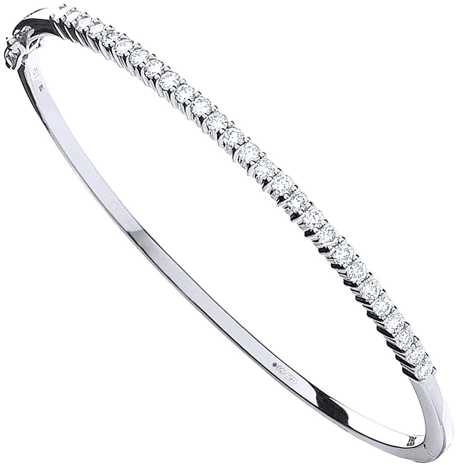 18ct White Gold 1.15ctw Diamond Bangle