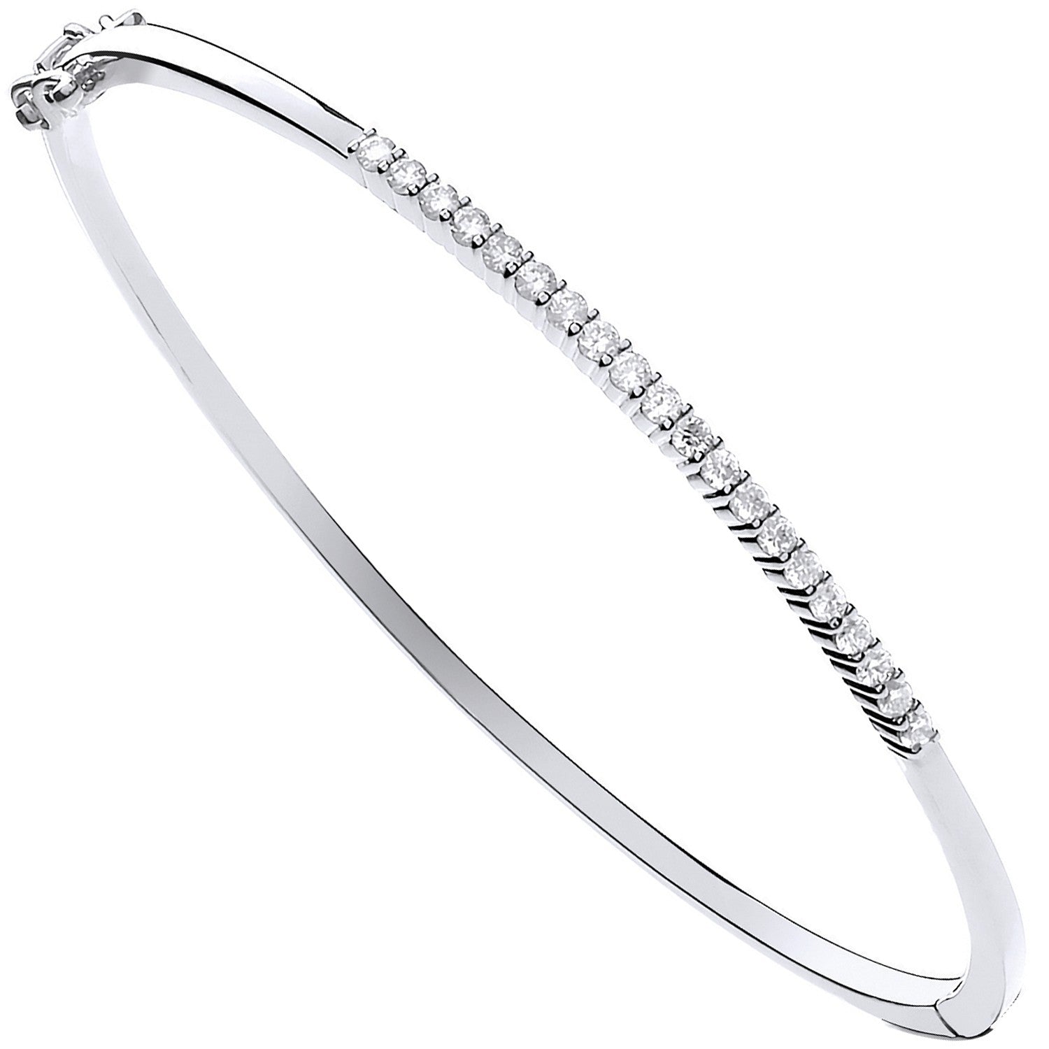 9ct White Gold 0.50ctw Diamond Bangle