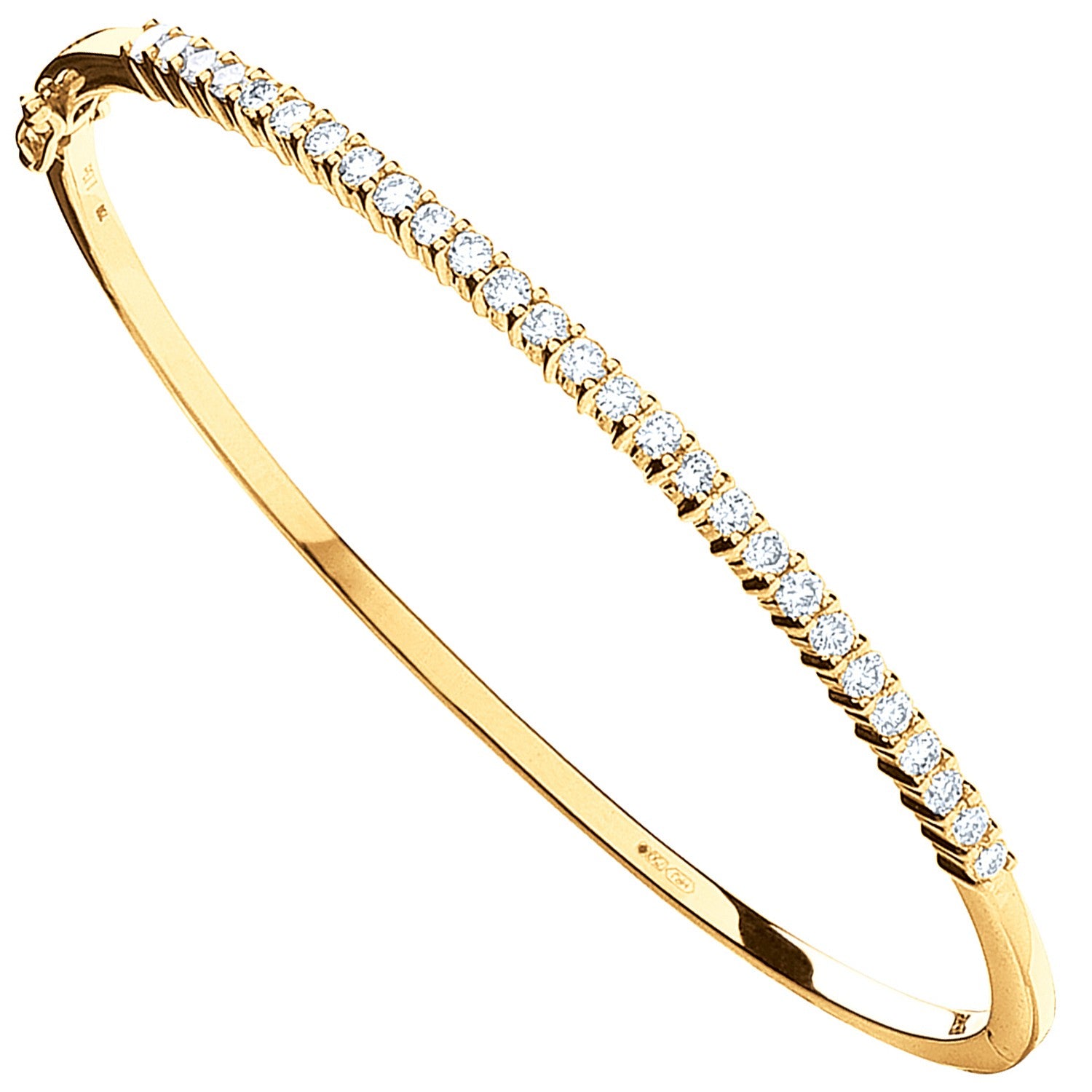 9ct Yellow Gold 1.10ctw Diamond Bangle