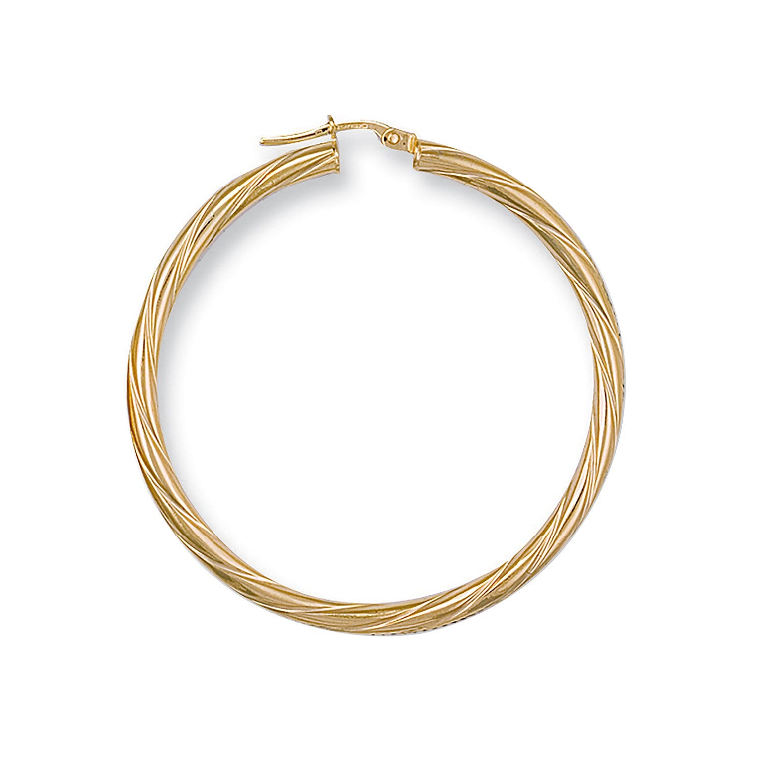 Yellow Gold 46mm Twisted Hoop Earrings