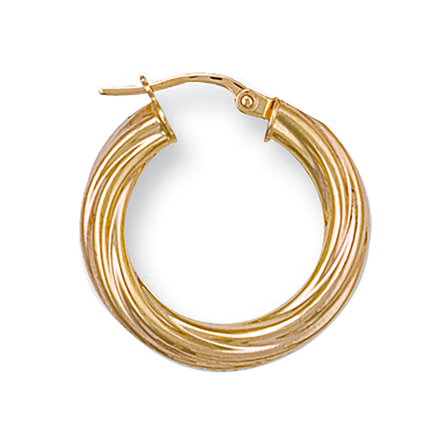 Yellow Gold 22.8mm Twisted Hoop Earrings