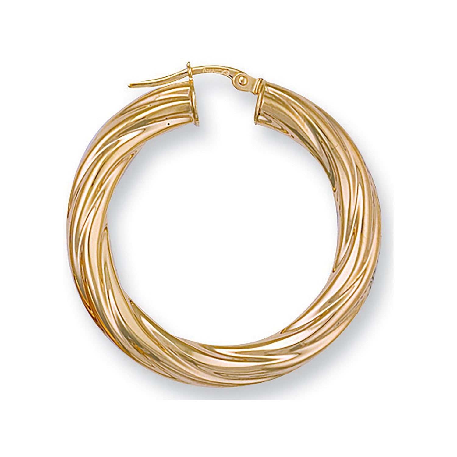 Yellow Gold 33.7mm Twisted Hoop Earrings