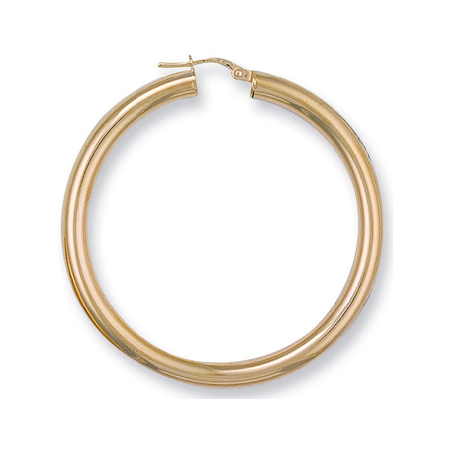 Yellow Gold 48mm Round Tube Hoop Earrings