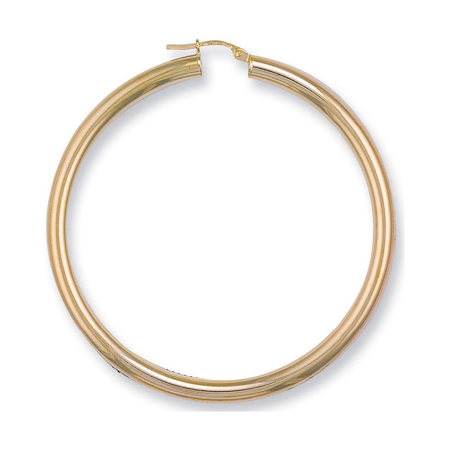 Yellow Gold 58mm Round Tube Hoop Earrings