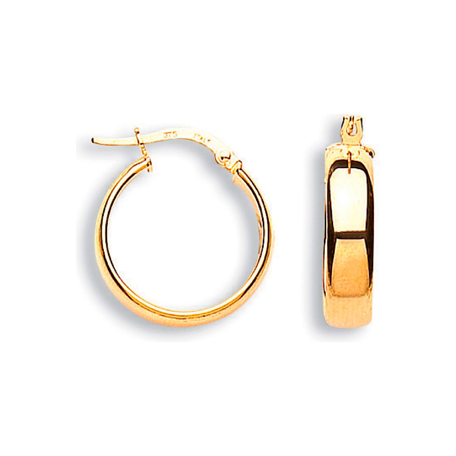 Yellow Gold 18mm Tube Hoop Earrings