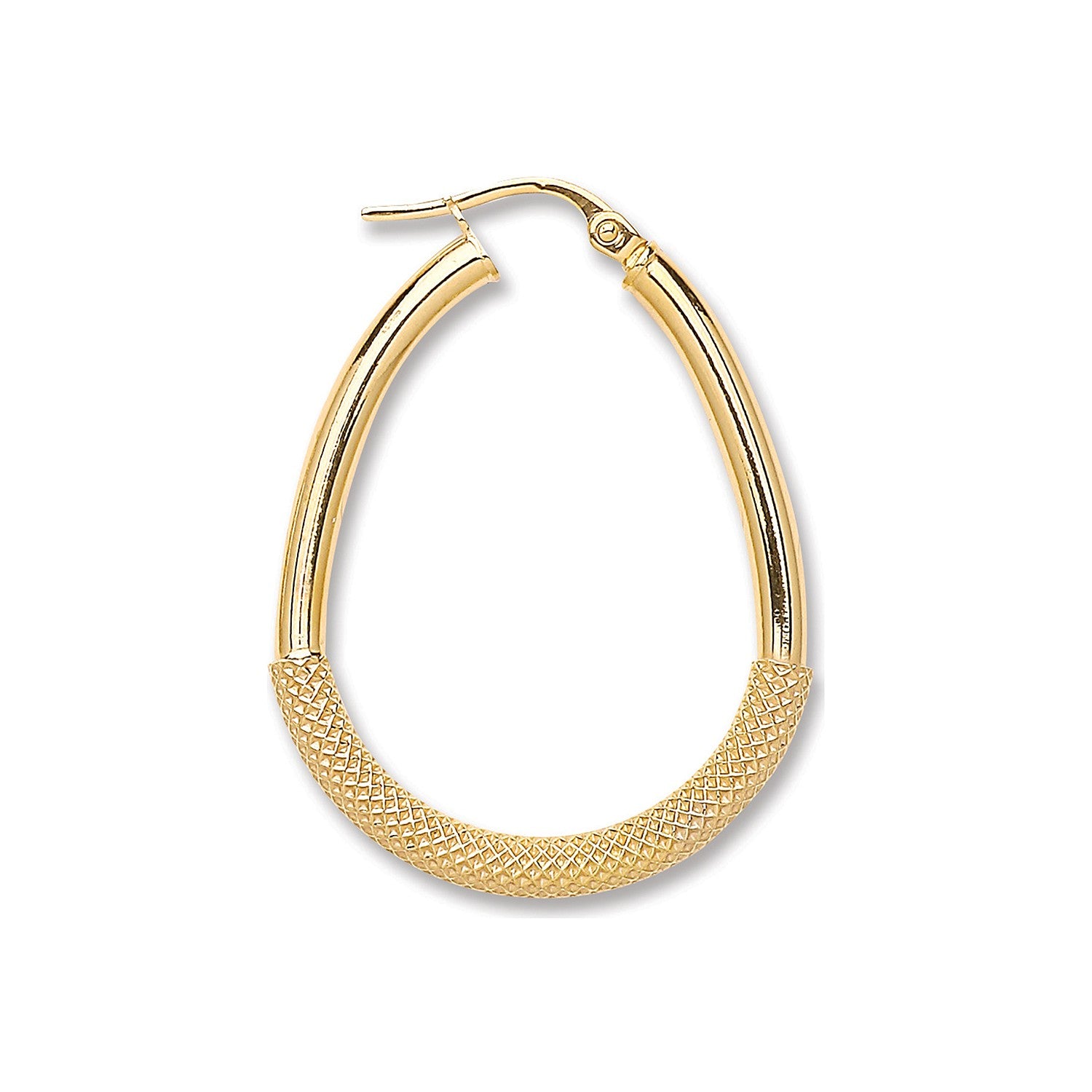 Yellow Gold Pear Shape Half Mesh Earrings