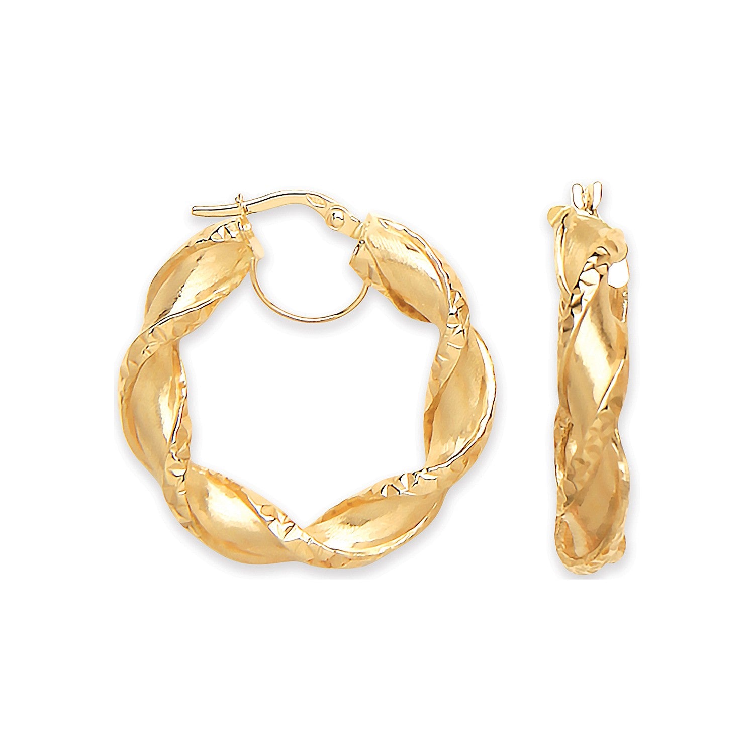 YG 29.3mm Twisted Hollow Hoop Earrings