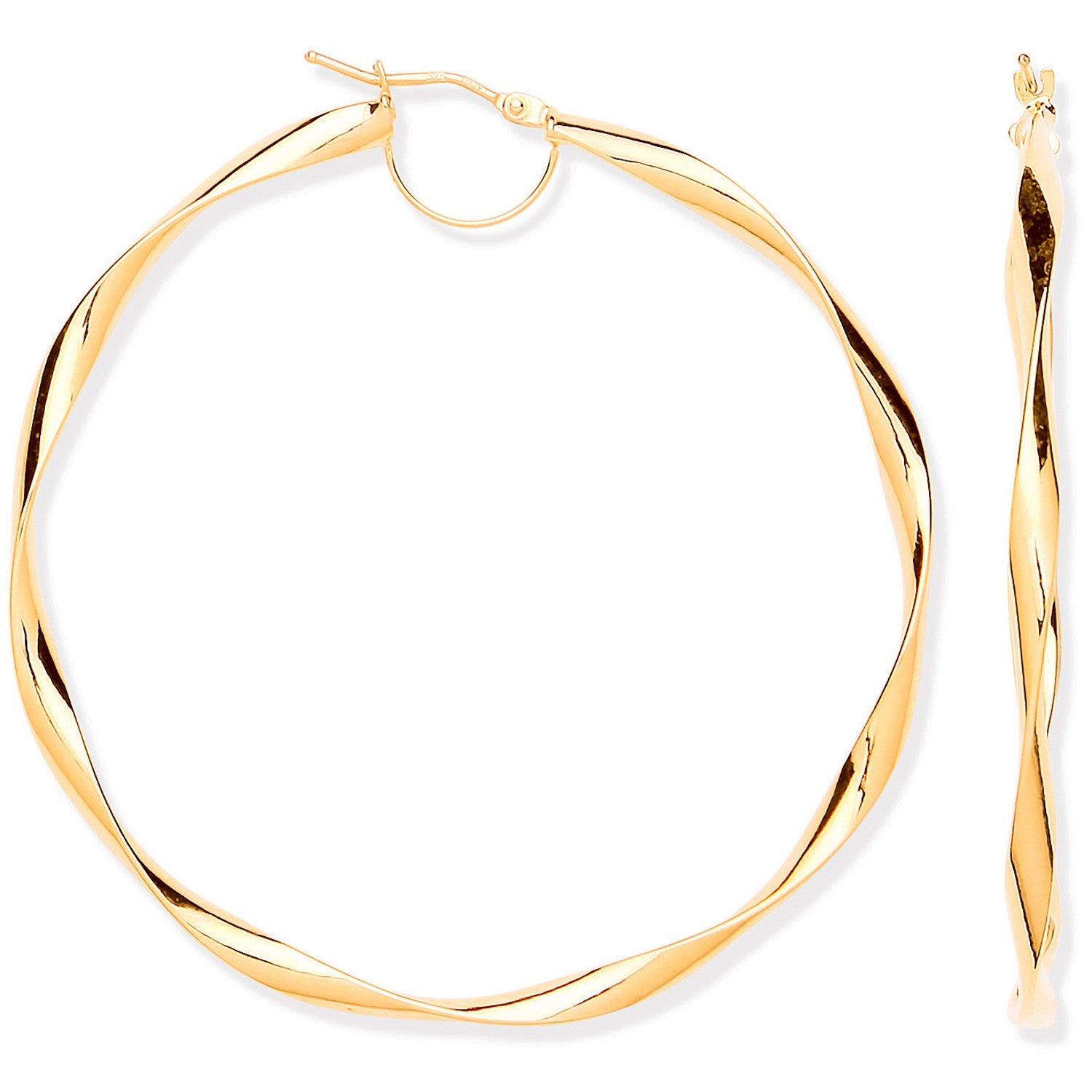 YG Hollow 55mm Twist Hoop Earrings