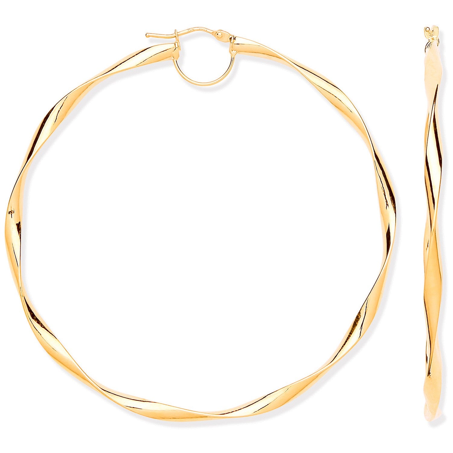 YG Hollow 65mm Twist Hoop Earrings