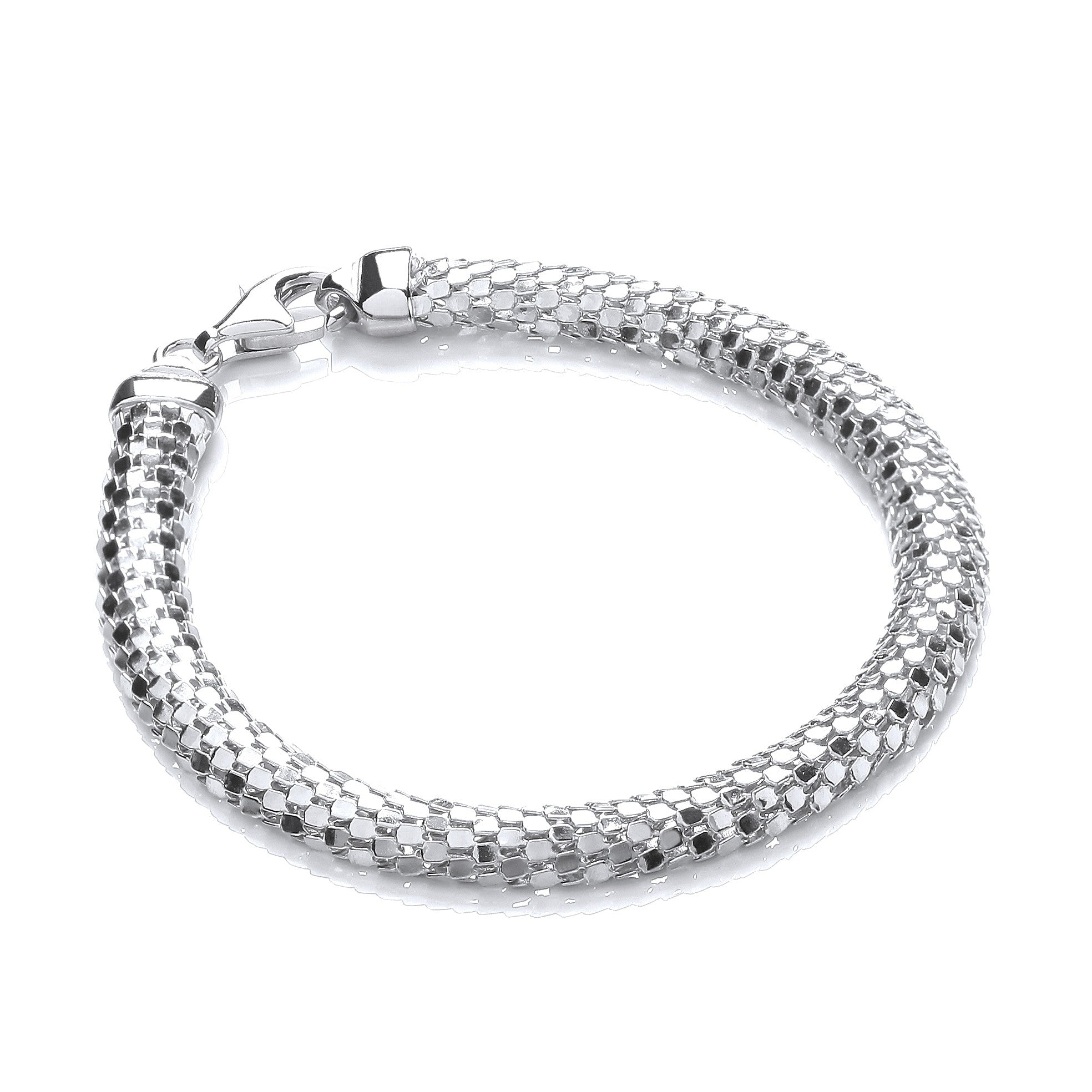 D-Shape Silver Colour Mesh Bracelet