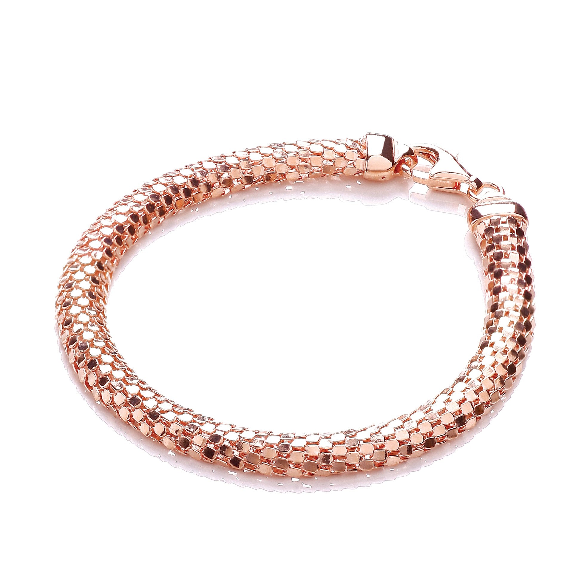 D-Shape Rose Colour Mesh Bracelet