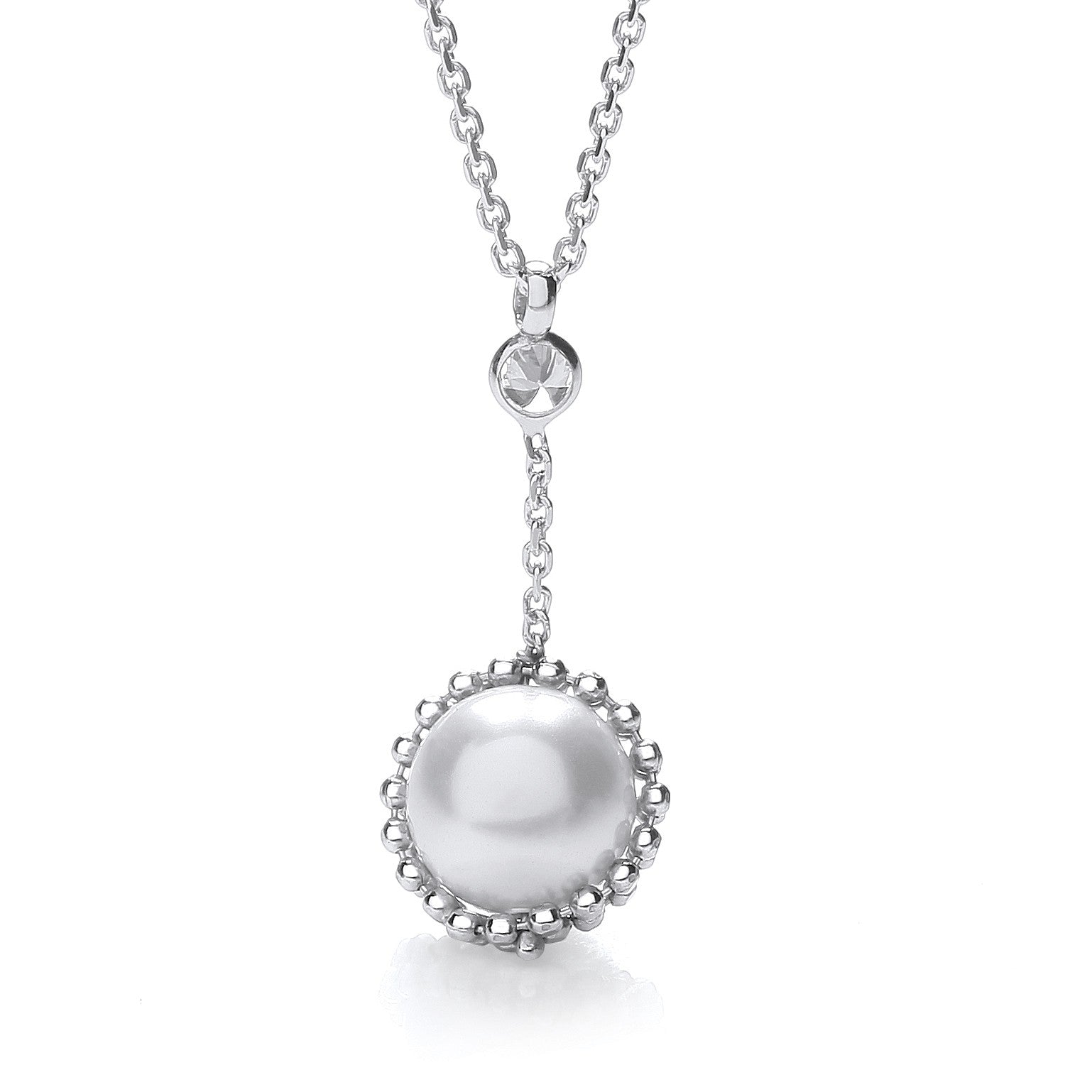 Pearl Drop Necklace 17"