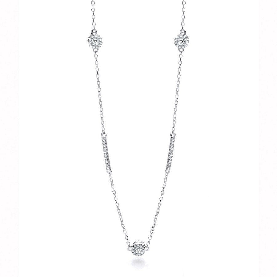 Silver Diamond by the Yard Style 36" Necklace