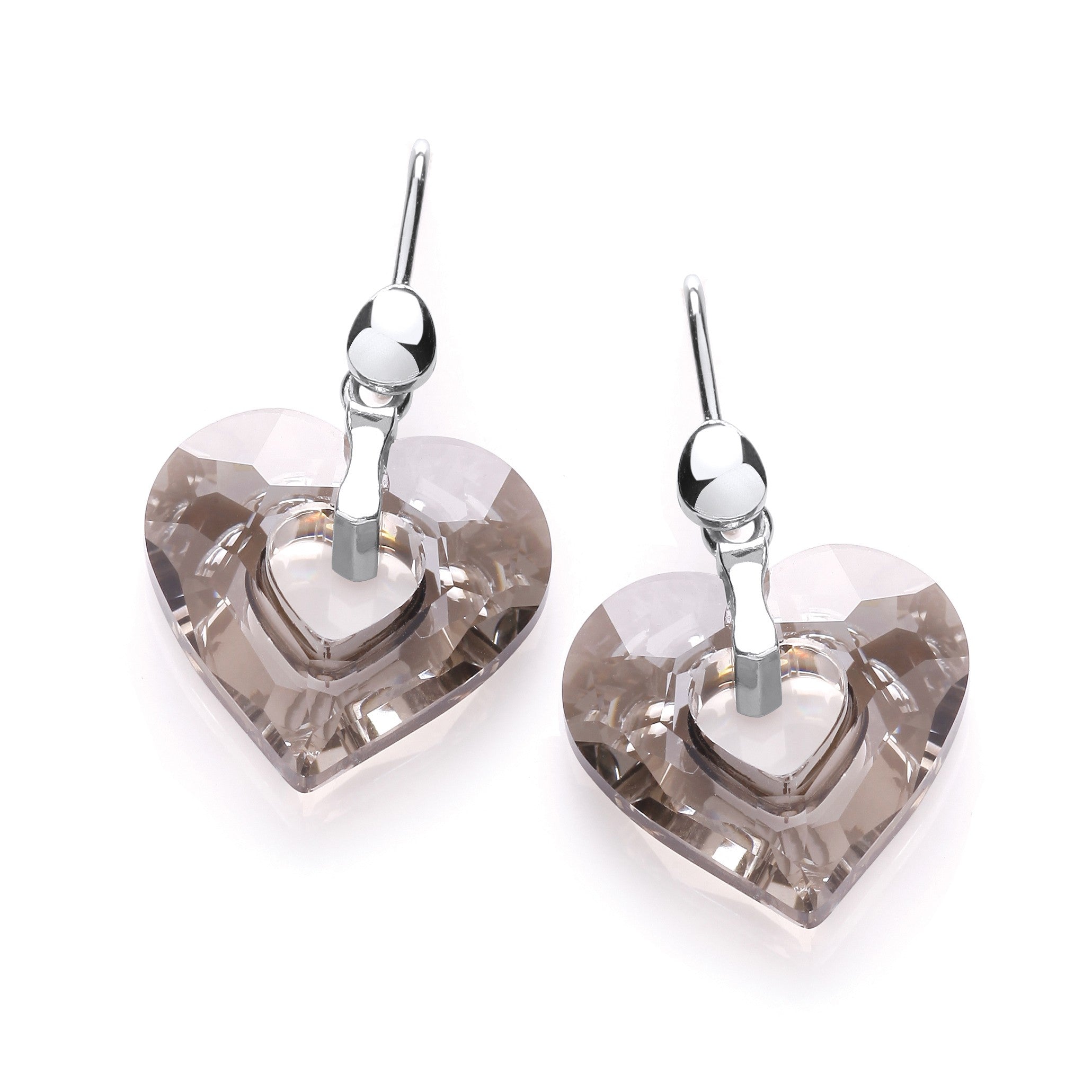 Crystal Heart Shape Drop Earrings