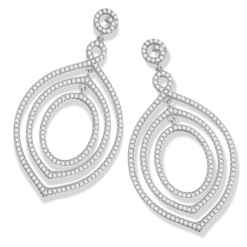 Micro Pave Fancy Drop Cubic Zirconia Earrings