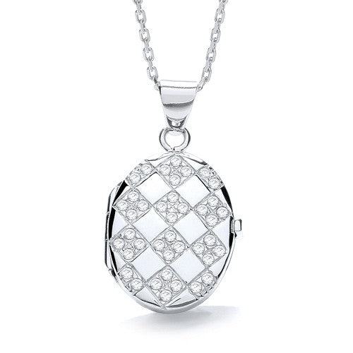 Oval Shape with Design of Cubic Zirconia's Locket