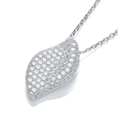 Micro Pave' Fancy Pendant Cubic Zirconia with 18" Chain