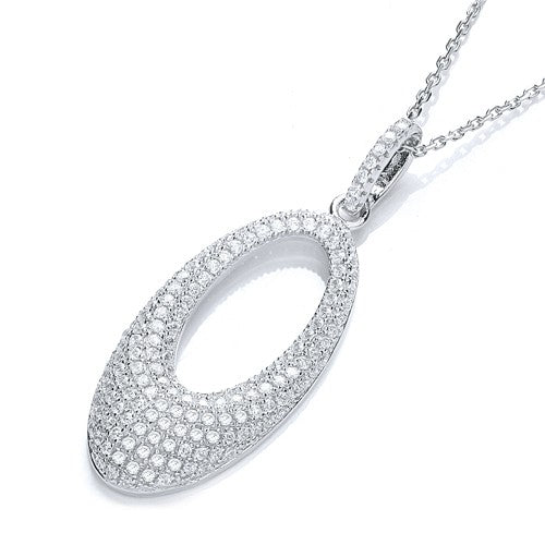 Micro Pave' Fancy Pendant Cubic Zirconia with 18" Chain