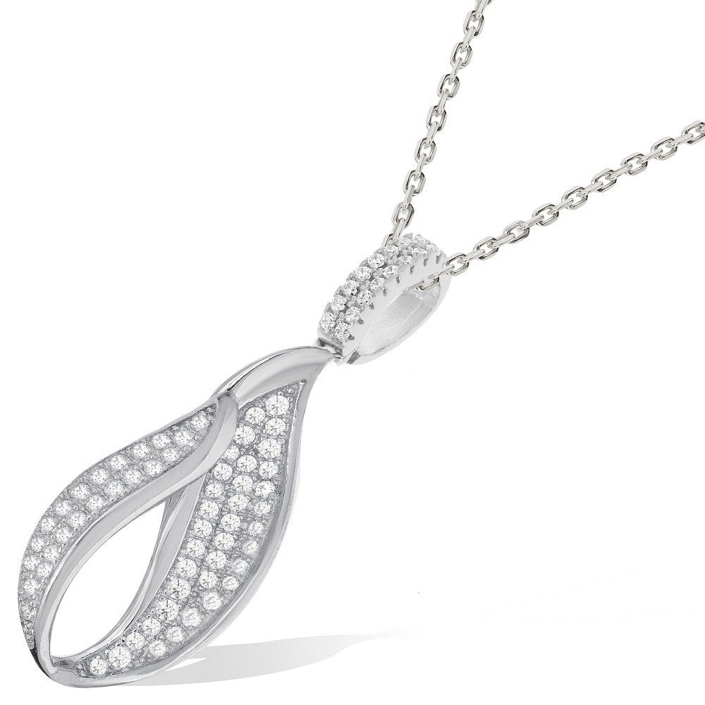 Micro Pave Fancy Cubic Zirconia Pendant with 18" Chain