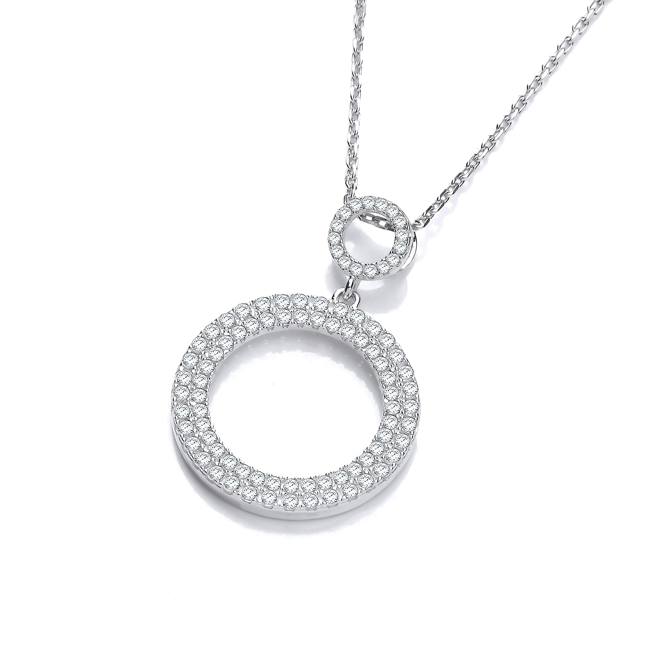 Circle of Life Pave' set Cubic Zirconia Pendant with 18" Chain