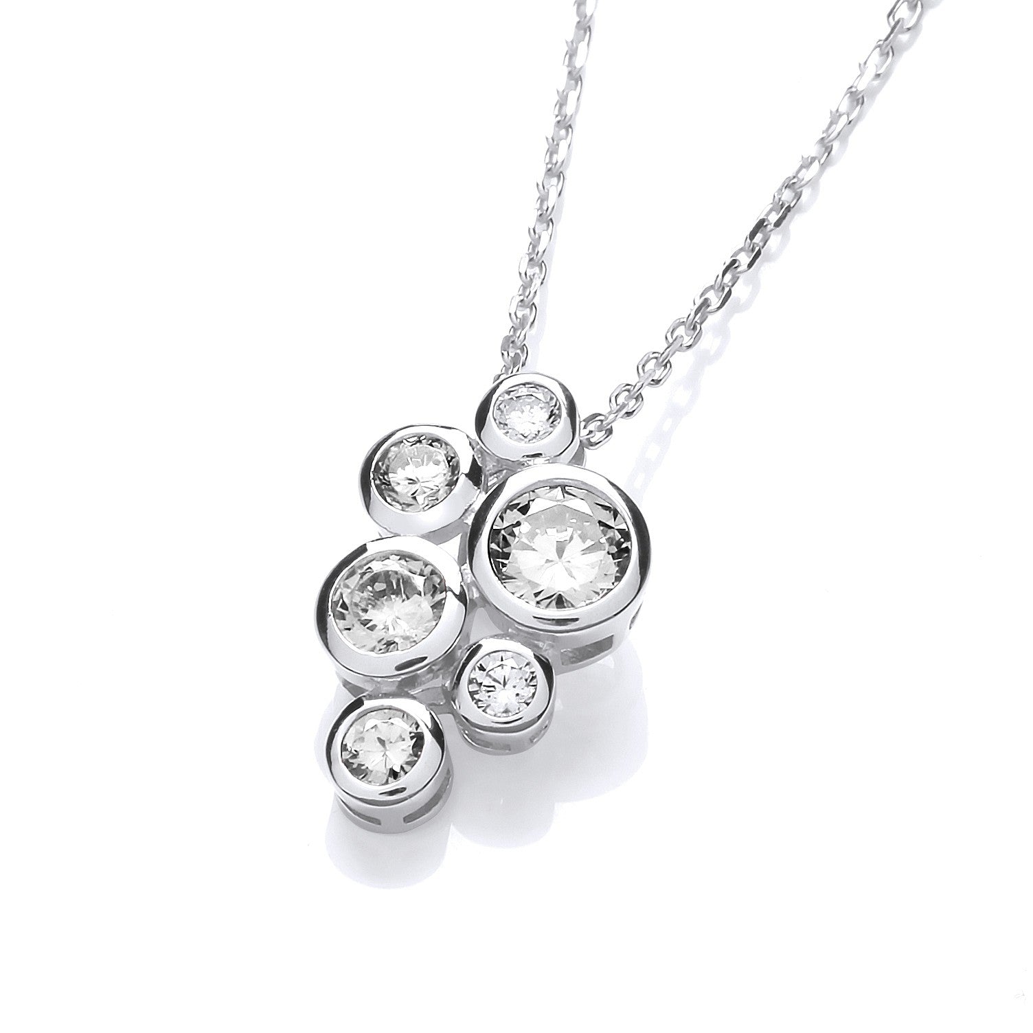 Timeless Rubover set CZs Pendant with Chain