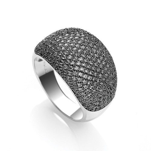 Micro Pave' Cocktail Ring 283 Black Cubic Zirconia
