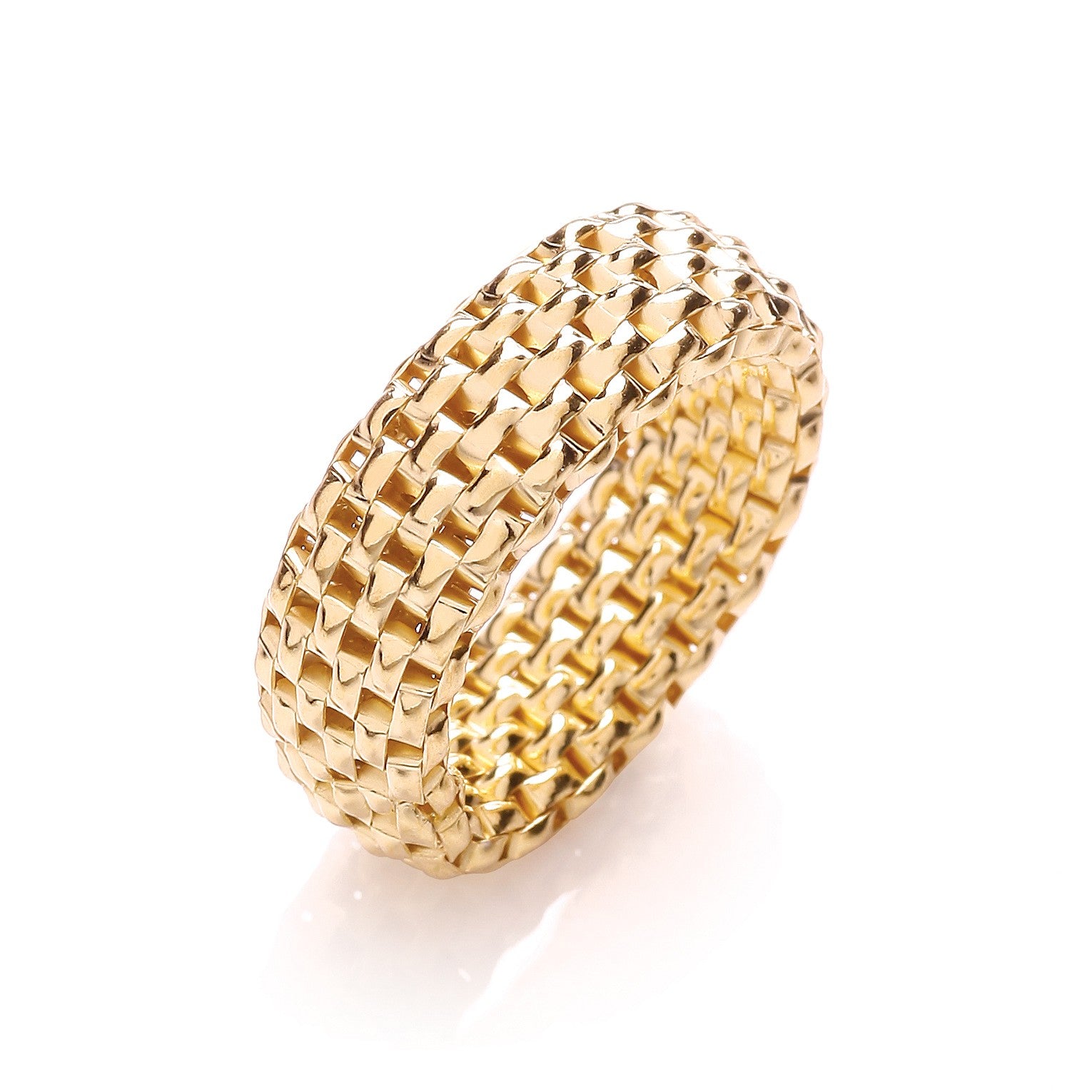 Stretchy Yellow Colour Mesh 8mm Ring