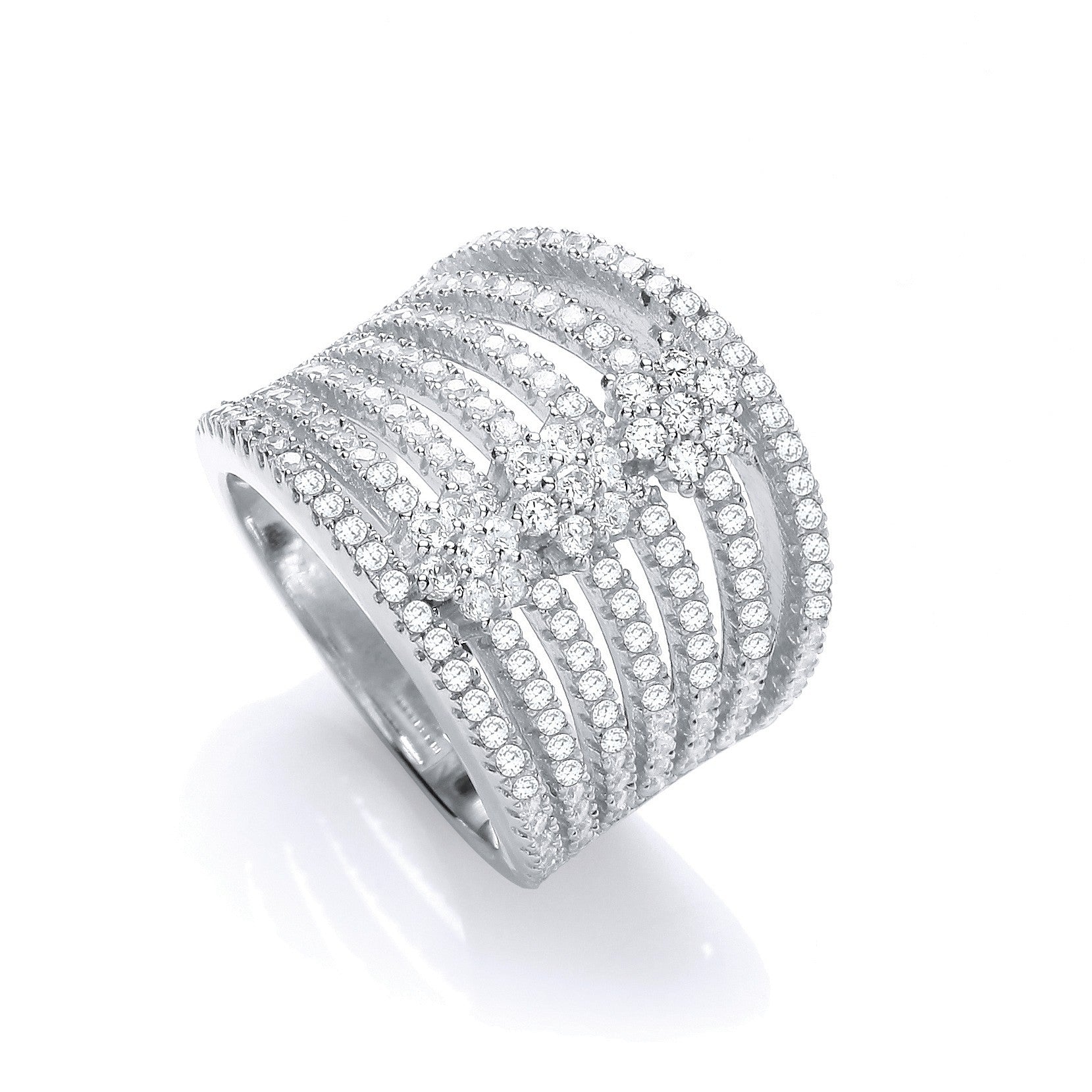 Micro Pave' Seven Row Cubic Zirconia 's Ring