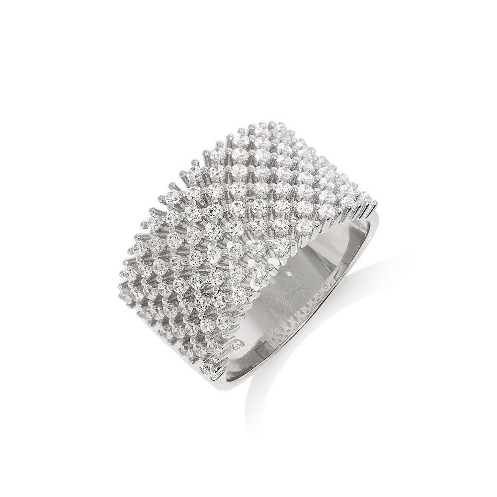 Micro Pave' Multi Row Cubic Zirconia Ring