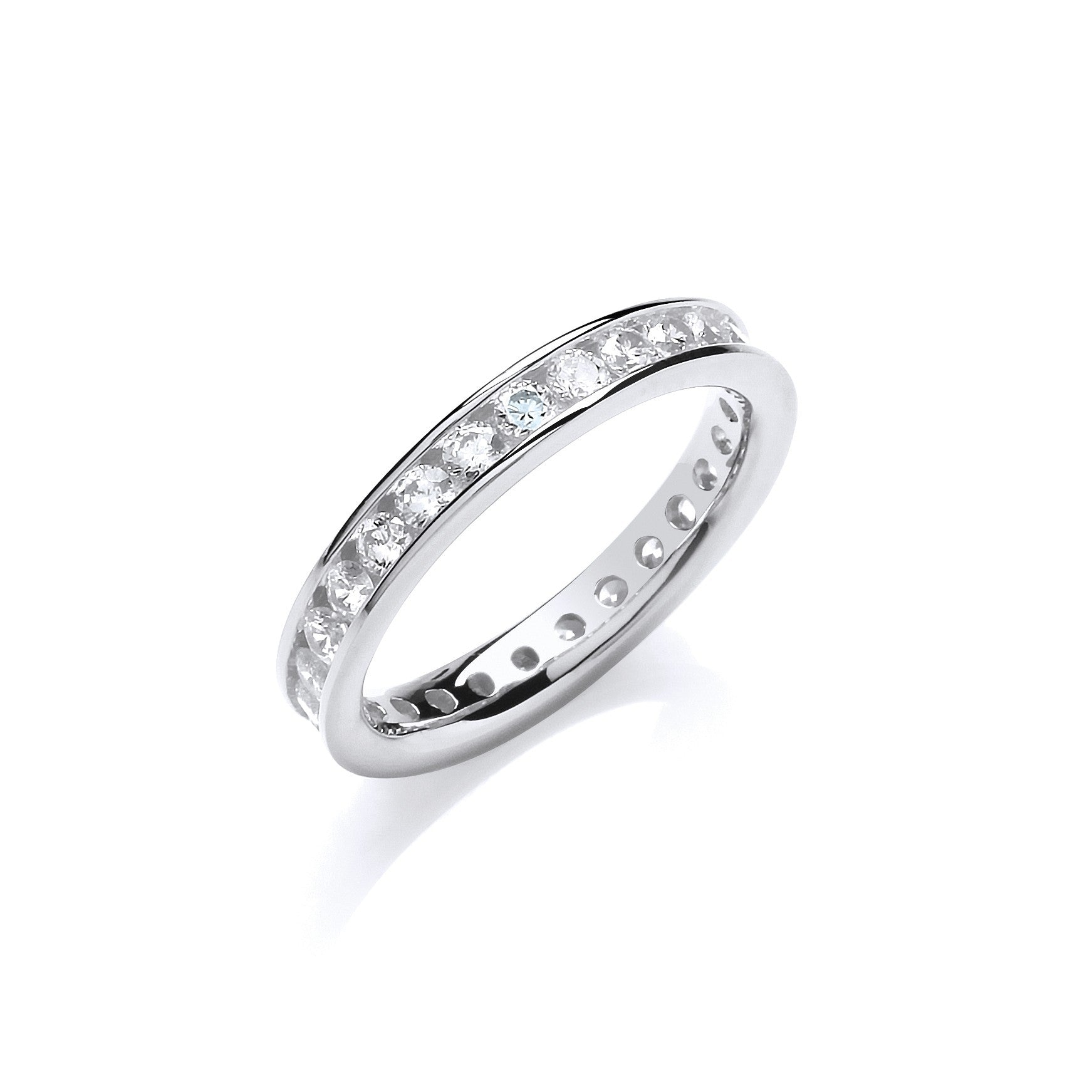 3mm Full ET Rd-Bril. Cubic Zirconia Silver Ring